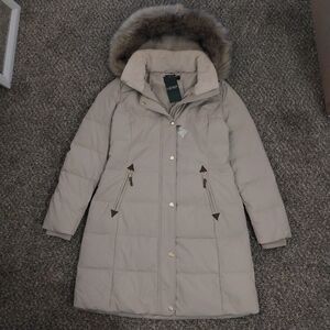 cream fur collar Ralph Lauren jacket xsmall women's removable hood